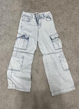 Джинси cargo, для дівчинки, 128 см, 7-8 років