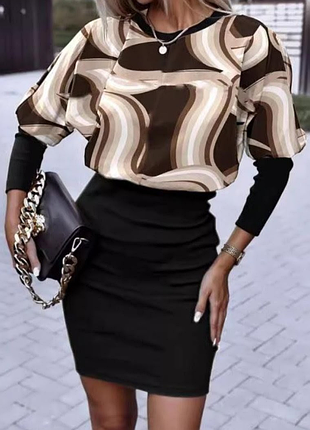 🔥 стильная женская кофта с длинным рукавом и мраморным принтгм - туречна, новый, универсальный размер