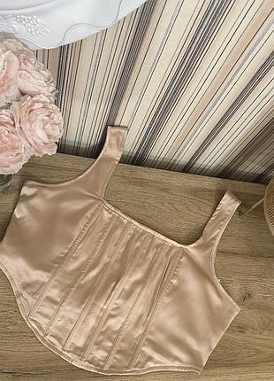 Сатиновый атласный корсетный топ корсет missguided