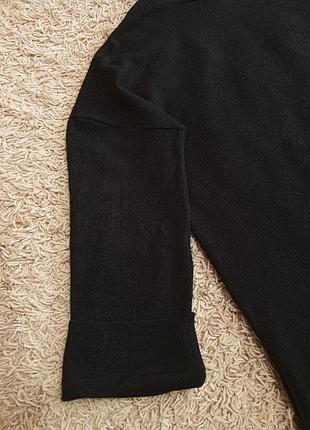 Женский базовый черный свитер-платье-туника оверсайз