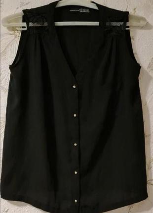 Шифоновая блуза с кружевными вставками