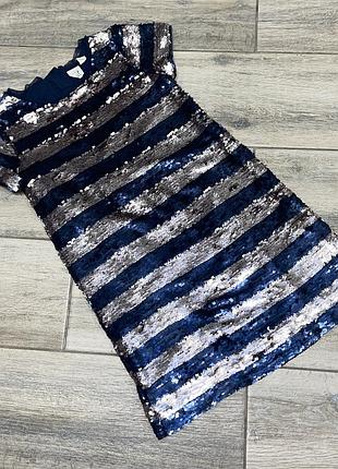 Праздничное платье с пайетками gap 8-9роков