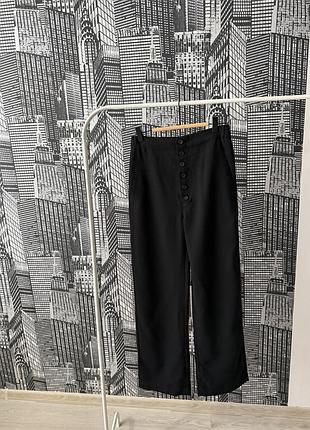 Чорні брюки zara широкі брюки zara з додавання вовни