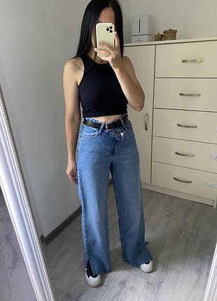 Джинси палаццо з розрізами