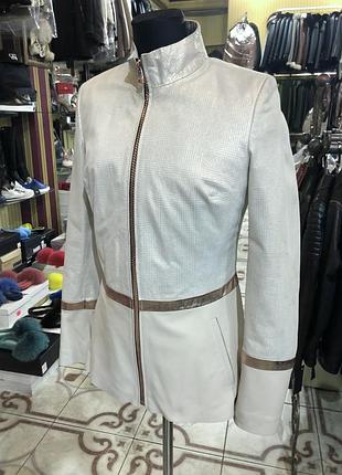 Френч шкіра беж+золото,ексклюзив