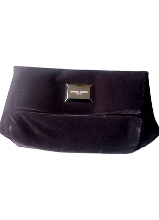 Клатч бархатный черный на магните