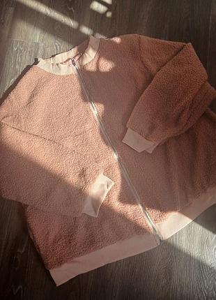 Бомбер ветровка курточка тедди барашек большой размер