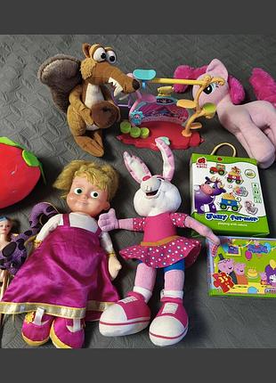 Лот набор пакет игрушек для девочки пазлы кукла