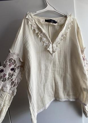 ✨ ніжна блузка з вишуканими мереживними вставками ✨