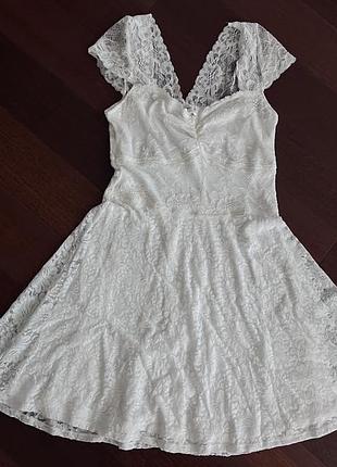 Белое кружевное  платье, сукня  з мережива abercrombie & fitch м-l