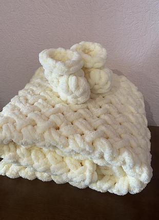 Плед дитячий з пряжі «puffy» ручної роботи на замовлення
