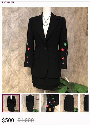 Ексклюзивна вінтажна двійка жакет та жилет  laurel vy escada.
