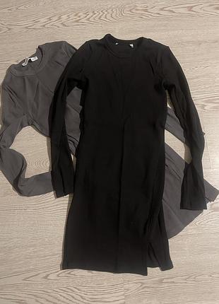 Чорне і сіре міні плаття сукня bershka