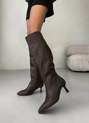 В наявності та під замовлення демісезонні чоботи натур шкіра шоколад 36-41р