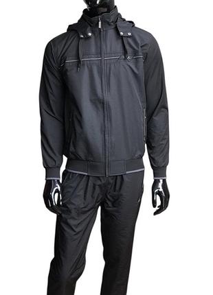 Спортивний костюм soccer чоловічий. плащівка. чорний.