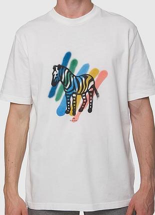 Оверсайз футболка paul smith zebra printed relaxed fit t-shirt white