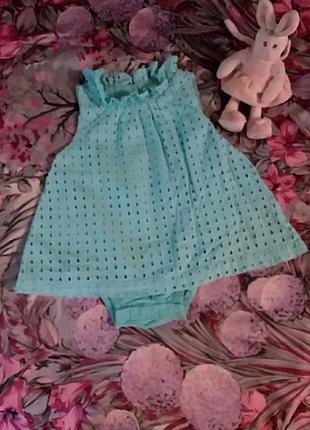 Эксклюзивный бодик голубой коттон