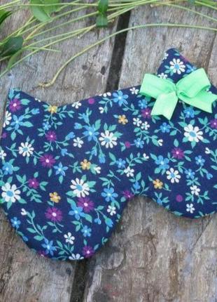 Маска для сну "кішечка",  пов'язка для сну, котомаска синя, ручна робота.