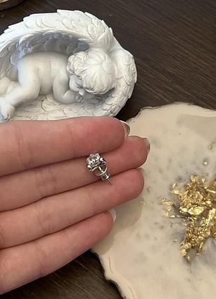 Кульчик срібний, пуссета, цвяшок