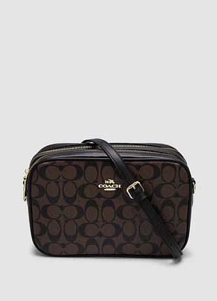 Женская кожаная сумка coach jamie camera bag large brown