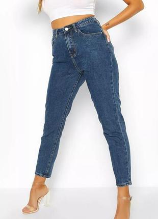 Джинсы mom мом с высокой посадкой boohoo.