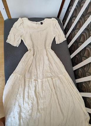 Женское платье макси, бежевого цвета s, сарафан