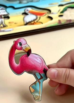 Развивающая настольная игра сортер звери для детей деревянная детская развивашка для мелкой моторики и логики