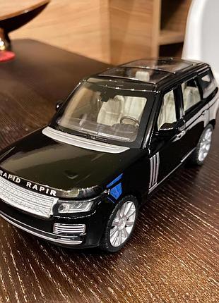 Дитяча машинка range rover чорний іграшкова машинка рейндж ровер  відкриваються двері та капот підсвітка звук двигуна