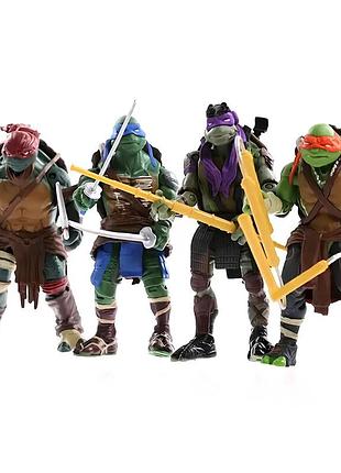 Набор детских фигурок черепашки ниндзя 4 шт игрушки статуэтки teenage mutat ninja turtles для детей