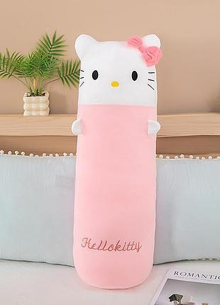 Мягкая детская игрушка батон хелоу китти 100 см плюшевая игрушка hello kitty для детей розовая