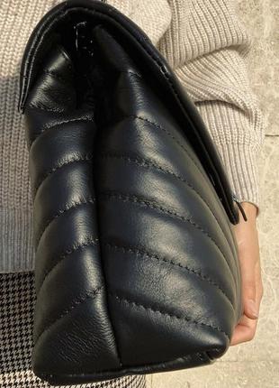 Сумка кожаная чёрная в стиле ив сен лоран большая с натуральной кожи италия3 фото