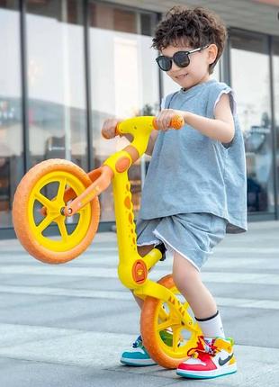 Биговел для детей 2+ лет детский велобег с нейлоновой рамой колесами на подшипниках 12 дюймов и регулируемым сиденьем