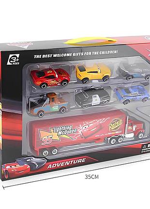 Игрушечный детский набор 7 машинок из мультфильма тачки молния макквин и другие машинки для мальчика 3+ лет