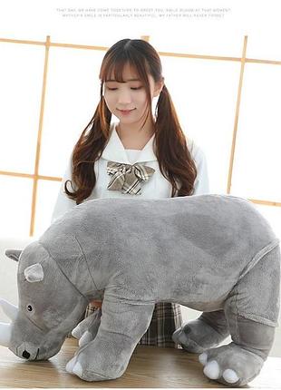 Интерьерная плюшевая 3d игрушка для детей носорог 60 см детская мягкая игрушка 3д носорог