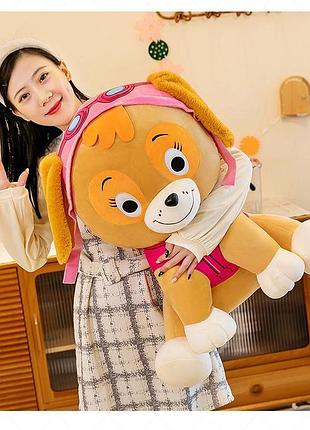 Мʼяка дитяча іграшка скай 60 см плюшева іграшка пес скай для дітей з мультфільму щенячий патруль