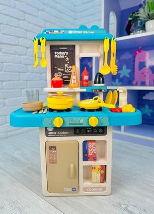 Детская кухня современная 43 аксессуара с водой светом звуком интерактивная игрушечная кухня для девочки