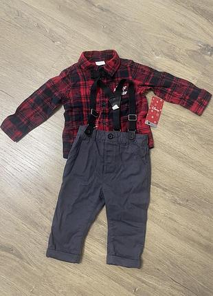 Комплект детский рубашка+ штаны на подтяжках