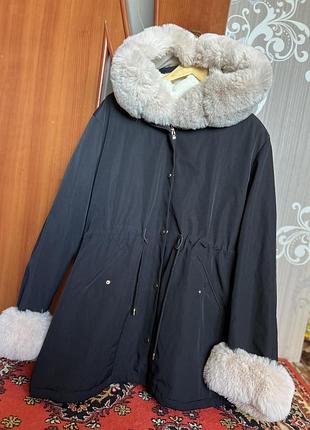 Куртка, парка чорна, жіноча. розмір 5xl. way w mode. стан нової