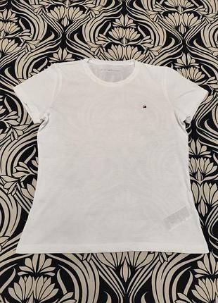 Женская белая футболка tommy hilfiger