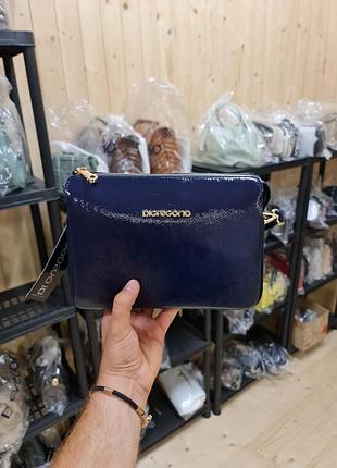 Сумка сумочка кросс-боди фирмы di gregorio италия🇮🇹лаковая кожа