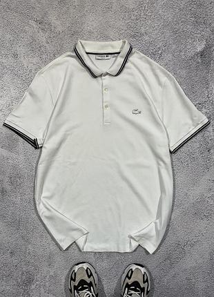 Оригінальна футболка lacoste базова футболка поло біла чоловіча л хл