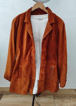 Куртка пиджак женская натуральная кожа замша размер м или l