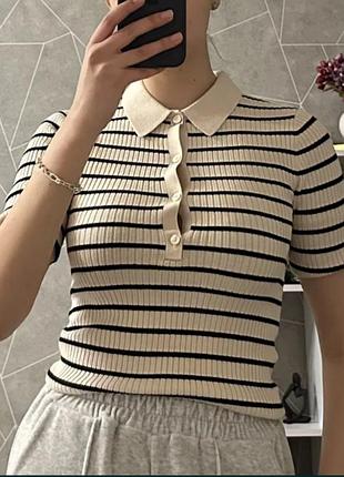 Поло жіноче в рубчик c&a