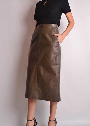 Стильна спідниця з екошкіри розмір хл