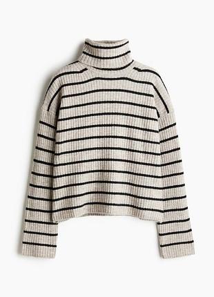 Светр гольф оверсайз в полоску h&amp;m