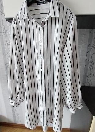 Сукня сорочка подовжена в смужку 16