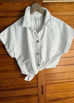 Біла коротка сорочка zara