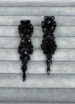 Сережки кліпси із намистин ручної роботи