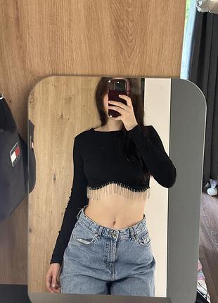 Кроп топ з довгим рукавом