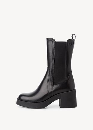 Ботинки челси высокие черные кожаные 25451 tamaris